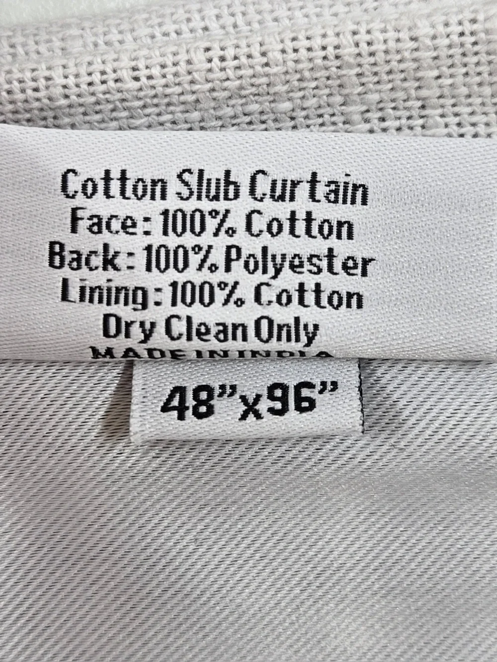 QUINCE Set Of 2 48x96 Cotton Slub Blackout Curtains Cloud 0739